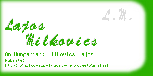 lajos milkovics business card